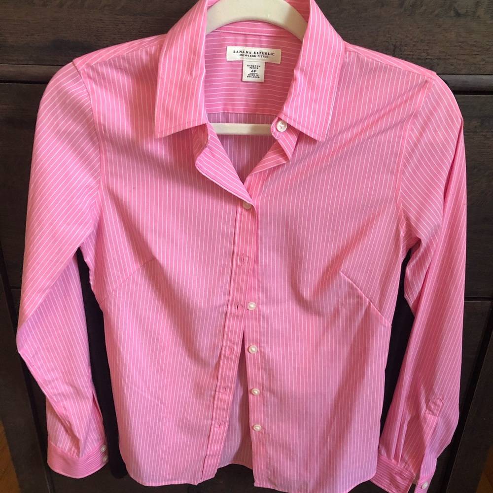 ☘️☘️Banana Republic striped Oxford☘️☘️